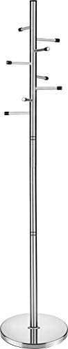 devil ray - Perchero de pie de acero inoxidable cepillado con 8 ganchos de pie - 185 cm (alto) x 40 cm (ancho) x 40 cm (profundidad) (rotación individual).