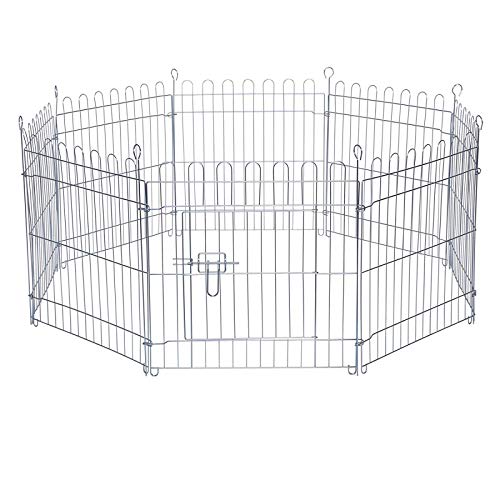 dibea Parque jaula para mascotas pequeñas recinto plegable con puerta 8 elementos (M) 59x58 cm