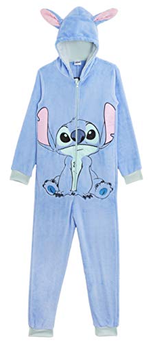 Disney Stitch Pijama Entero para Niñas De Una Pieza Super Suaves, Disfraces de Animales, Ropa de Dormir Niña Invierno, Pijamas Monos con Capucha Orejas 3D, Regalos para Niños 13-14 Años (7/8 años)