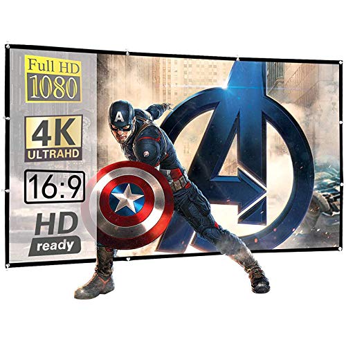 Display4top 100" Pantalla de Proyector 16:9, Proyección Delantera y Trasera, Puede Plegar sin Arrugas, para Cine en casa Interior Al Aire Libre Entrenamiento Aula Display4top 100" Pantalla de Proyector 16:9, Proyección Delantera y Trasera, Puede Plegar sin Arrugas, para Cine en casa Interior Al Aire Libre Entrenamiento Aula