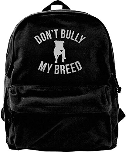 Don 't Bully My Breed Vintage Unisex Canvas Shoulder Bag Mochila de Viaje Mochilas Escolares