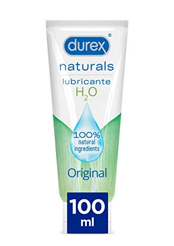 Durex Naturals H2O Lubricante Base Agua, 100% natural sin fragancia, colorantes ni agentes irritantes - 100 ml