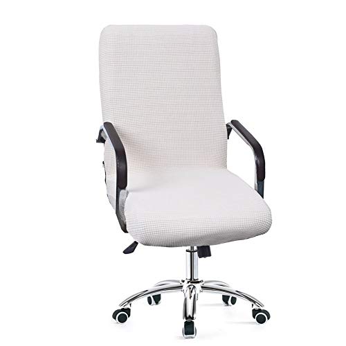 Dyda6 - Funda para silla de ordenador de tela elástica, impermeable, antipolvo, diseño sencillo de cuadros, protector para silla de oficina giratoria, funda universal de felpa
