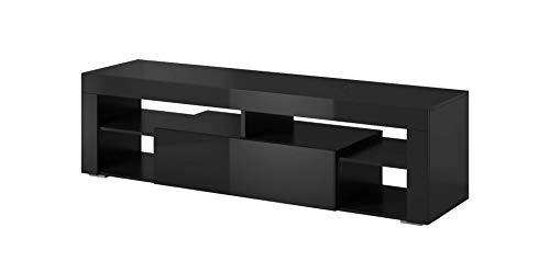 e-Com - Mueble bajo para televisor Titanian - 140 cm - Negro