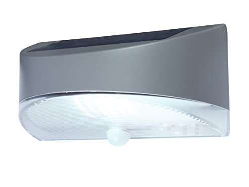 Eco Light – Lámpara solar LED Funcional Bread, con panel solar y detector de movimiento, rectangular exterior lámpara de pared IP44, 100 lm, 1,2 W P 9015 SI