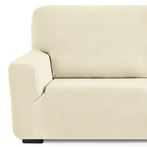 Eiffel Textile Monaco Elastica Adaptable. Funda Sofa Lisa, 94% poliéster 6% Elastano, Marfil, Set 3+2 Plazas Eiffel Textile Monaco Elastica Adaptable. Funda Sofa Lisa, 94% poliéster 6% Elastano, Marfil, Set 3+2 Plazas