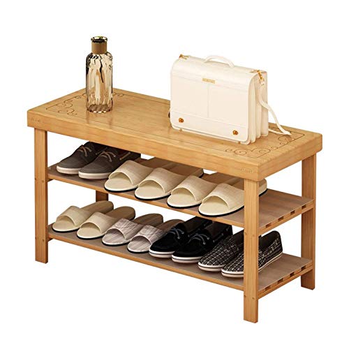El almacenamiento en zapatero es simple y práctico Zapato estante entrante zapato zapato almacenamiento bambú rack zapato cambio taburete hogar ahorro de zapatos zapato dormitorio sala de estar piso s