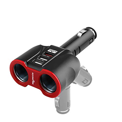 Eletrand Mechero Coche Cargador Coche 12V/24V DC 2 Ranuras de, Cargador de Coche con Puertos QC3.0 USB Puerto para Teléfonos Inteligentes/GPS/Dispositivo para vehículos