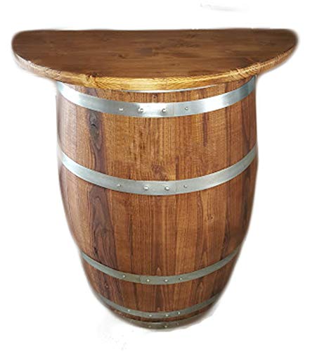 Elimostore Media barril barril madera 83 cm con estante 60 cm