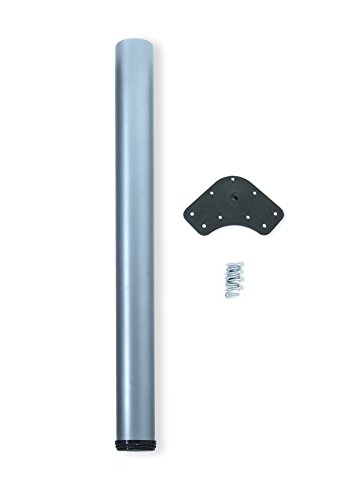 Emuca 2037525 - Pie de mesa regulable Ø 80 x 710 mm de acero pintado aluminio metalizado