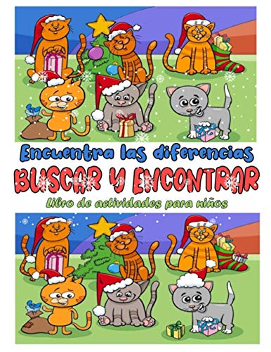 Encuentra las diferencias: Navidad Libro de actividades para niños - Encuentra las diferencias - Libro de juegos - 4-8 años