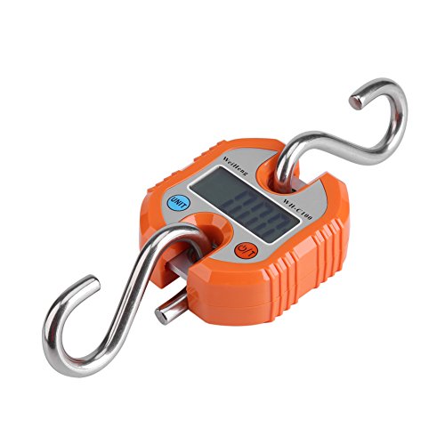 Escala de equipaje Balanza electrónica Pesca digital Escala de gancho para colgar postal Portátil Mini portátil Maleta de viaje digital Escalas Pesas con pantalla LCD para viajes al aire (naranja)