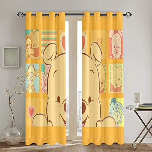 ESCFLAG Winnie Pooh - Cortinas exquisitas y elegantes (2 paneles) para todo tipo de habitaciones, perfecta para decoración del hogar