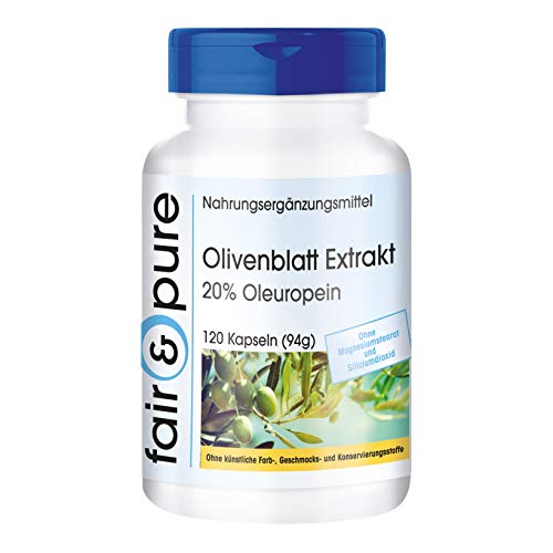 Extracto de Hoja de Olivo - 20% de Oleuropeína - Olive Leaf Extract - Alta pureza - 120 Cápsulas