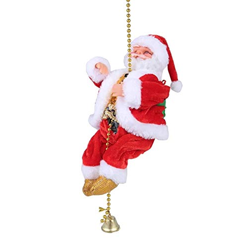 FANDE Christmas Climbing Santa, Papá Noel Escalando Cuerda, Escalera eléctrica de Escalada de Papá Noel, Decoración de Adornos Colgantes de Interior/Exterior