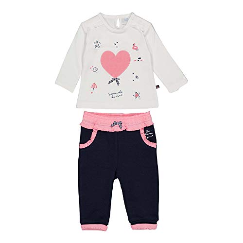 Feetje Conjunto de camiseta y pantalón Seaside Kisses de 2 piezas para bebé y niña blanco y azul marino 9 mes