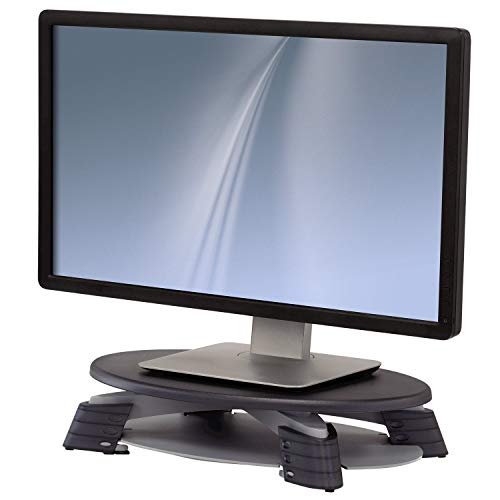 Fellowes Soporte elevador de monitor giratorio - Ajustable en altura y con plataforma giratoria de 45º, ideal para compartir la visualización de la pantalla