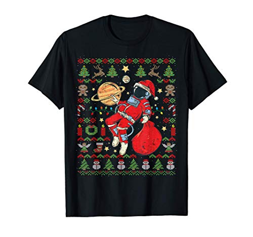 Feo Navidad astronauta Papá Noel Regalos Camiseta