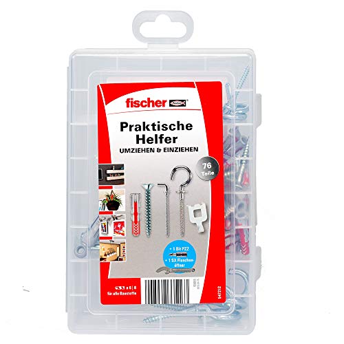 fischer 547212 Caja de Ayuda devolución, para Todas Las tareas de fijación Alrededor de la mudanza, Juego de Tacos y Tornillos, Práctico ayudante para la Humedad y el Exterior fischer 547212 Caja de Ayuda devolución, para Todas Las tareas de fijación Alrededor de la mudanza, Juego de Tacos y Tornillos, Práctico ayudante para la Humedad y el Exterior