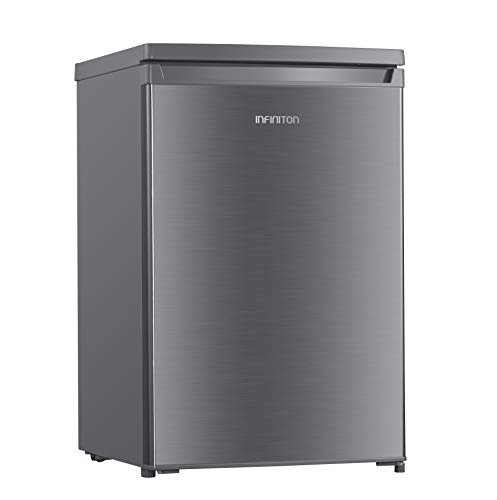 FRIGORIFICO INFINITON FG-156X INOX (A+, Frigorifico una puerta, 109 Litros, Alto 85cm, Luz interior LED, Estantes de cristal, Termostato Regulable, Cajon Verdulero)