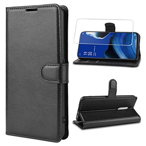 Funda para Oppo Reno 2Z, piel sintética, con tapa magnética, función atril, protección para Oppo Reno 2Z, Reno 2 Z/Reno 2F (6,5 pulgadas), con cristal templado Funda para Oppo Reno 2Z, piel sintética, con tapa magnética, función atril, protección para Oppo Reno 2Z, Reno 2 Z/Reno 2F (6,5 pulgadas), con cristal templado