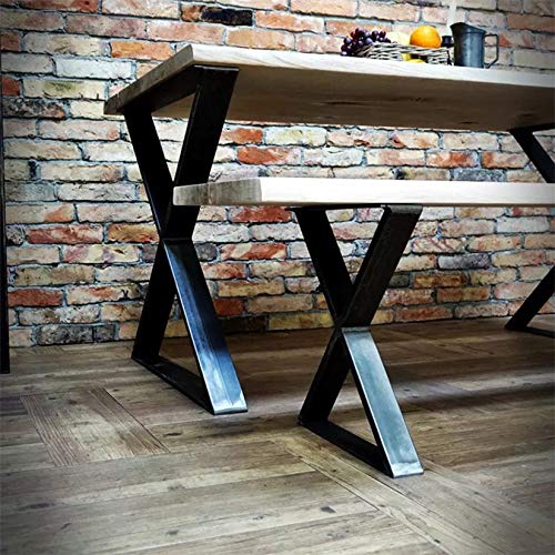 FURVOKIA 1 par de patas de metal industrial rústico tipo X, patas de mesa de muebles, mesas de comedor y patas de mesa auxiliar y patas de banco (solo patas de 15,7"de alto x 11,8" de ancho, negro) FURVOKIA 1 par de patas de metal industrial rústico tipo X, patas de mesa de muebles, mesas de comedor y patas de mesa auxiliar y patas de banco (solo patas de 15,7"de alto x 11,8" de ancho, negro)
