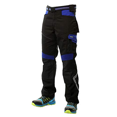 Goodyear Workwear GYPNT010 - Pantalones de trabajo para hombre, con bolsillos y bolsillos, color negro/azul real, talla 40 Long