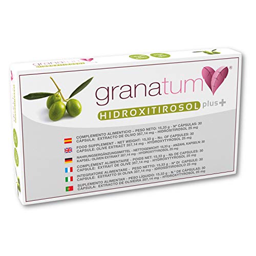 Granatum Plus | Extracto de Olivo | Hidroxitirosol Plus | Complemento alimenticio natural | Polifenoles naturales | Complemento nutricional | Extracto de hojas de olivo | (1 caja de 30 cápsulas)