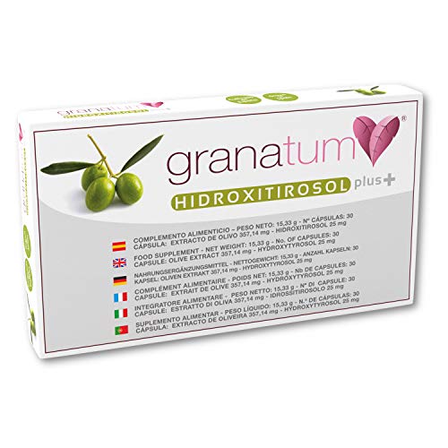 Granatum Plus | Extracto de Olivo | Hidroxitirosol Plus | Complemento alimenticio natural | Polifenoles naturales | Complemento nutricional | Extracto de hojas de olivo | (1 caja de 30 cápsulas) Granatum Plus | Extracto de Olivo | Hidroxitirosol Plus | Complemento alimenticio natural | Polifenoles naturales | Complemento nutricional | Extracto de hojas de olivo | (1 caja de 30 cápsulas)