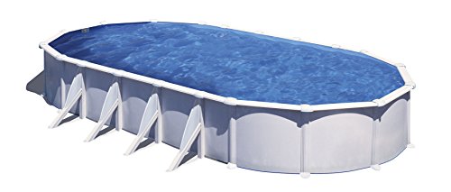 Gre KITPROV1028 Atlantis - Piscina Elevada Ovalada, Aspecto Acero Blanco, 1000 x 550 x 132 cm