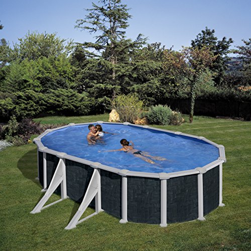 Gre kitprov618nrt Piscina Ovalada, 4 Refuerzos Laterales, decoración de ratán, 610 cm x 375 cm, Altura: 132 cm. Gre kitprov618nrt Piscina Ovalada, 4 Refuerzos Laterales, decoración de ratán, 610 cm x 375 cm, Altura: 132 cm.