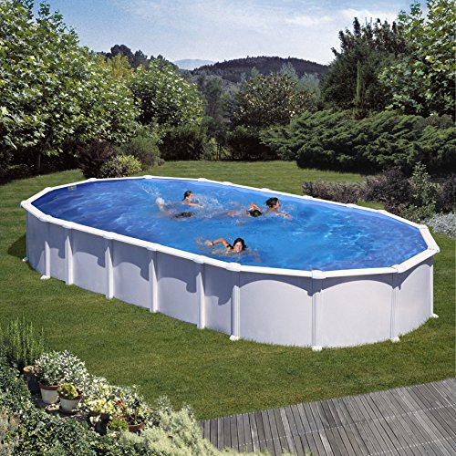 Gre KITPROV8188- Piscina Haiti desmontable ovalada de acero color blanco 800x470x132 cm