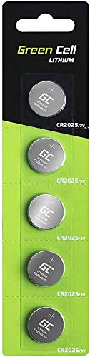 Green Cell 2025 - Pila de botón de Litio 3V, (2025 / CR2025 / CR 2025), diseñada para Dispositivos electrónicos, 5 Unidades Green Cell 2025 - Pila de botón de Litio 3V, (2025 / CR2025 / CR 2025), diseñada para Dispositivos electrónicos, 5 Unidades