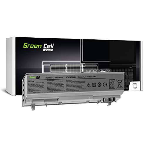 Green Cell PRO Serie PT434 W1193 4M529 Batería para DELL Latitude E6400 E6410 E6500 E6510 Ordenador (Las Celdas Originales Samsung SDI, 6 Celdas, 5200mAh, Plateado)