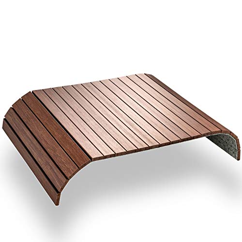 Green'n'Modern Bandeja marrón de madera de bambú | Bandeja de madera como revestimiento de sofá para sofá y muebles de asiento | Bandeja con reposabrazos para sofá (marrón castaño)