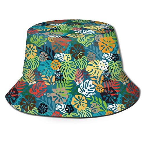 Hangdachang Palmeras y Plantas exóticas en la Selva Tropical Sombrero de Pescador Unisex Sombrero de Pescador Plegable Casual Viajes Playa Sombreros para el Sol