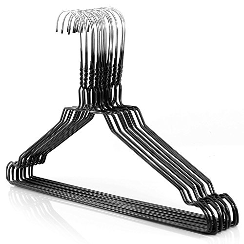 Hangerworld - Perchas De Metal, Acabado Galvanizado Negro, 40.5 cm, 100 Unidades
