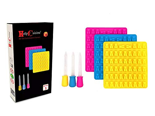 HelpCuisine moldes reposteria/moldes de silicona para jabones con 50 cavidades en forma de osos, Gelatina, bizochos, chocolate, Bandeja tiene 50 cavidades + 2 cuentagotas, 24 meses de Garantia! HelpCuisine moldes reposteria/moldes de silicona para jabones con 50 cavidades en forma de osos, Gelatina, bizochos, chocolate, Bandeja tiene 50 cavidades + 2 cuentagotas, 24 meses de Garantia!