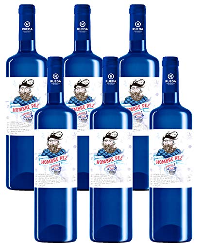 Hombre Pez Verdejo Vino Blanco D.O Rueda-6 Botellas de 750 ml - (Total: 4,5 L) BODEGA CUATRO RAYAS