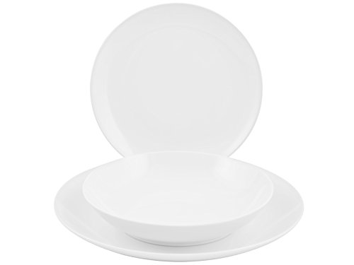 HOME Coupé Flow Servicio de Mesa, Porcelana, Blanco, 18 Piezas HOME Coupé Flow Servicio de Mesa, Porcelana, Blanco, 18 Piezas