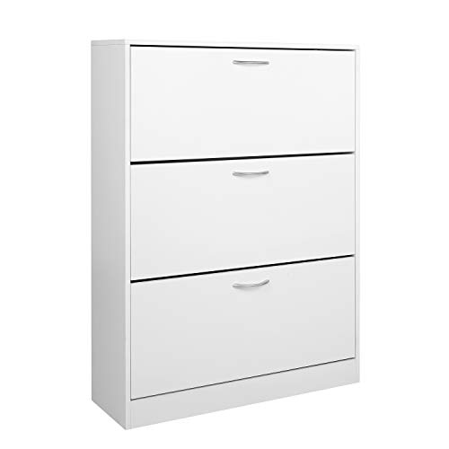 Homfa Zapatero Madera Organizador de Zapatos Zapatero con 3 Puertas 6 Estantes para 18 Zapatos Blanco 80x23.5x110cm Homfa Zapatero Madera Organizador de Zapatos Zapatero con 3 Puertas 6 Estantes para 18 Zapatos Blanco 80x23.5x110cm