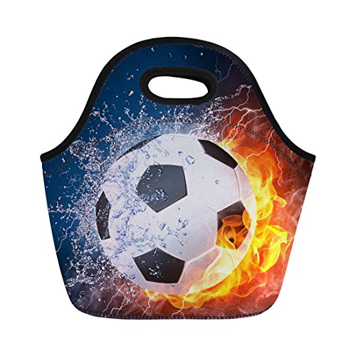 HUGS IDEA - Bolsa térmica de neopreno con diseño de baloncesto de fútbol para niños