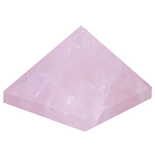 Hztyyier Pirámide de Cristal Natural para decoración del hogar de Escritorio Figuras de Talla de pirámide de Cuarzo Rosa Rosa