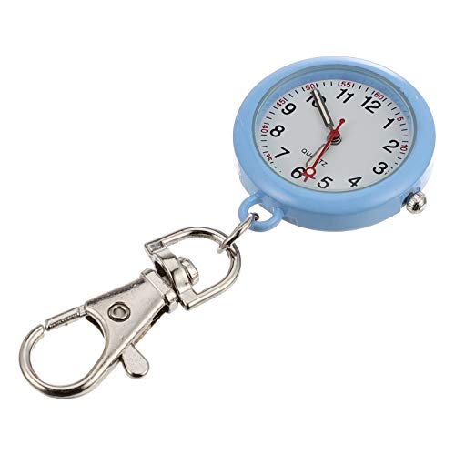 ibasenice Reloj de Bolsillo de Cuarzo Reloj de Bolsillo con Clip para Enfermera Reloj de Bolsillo Azul para Enfermera Reloj de Bolsillo Colgante para Médico Reloj de Cuarzo para El Día de