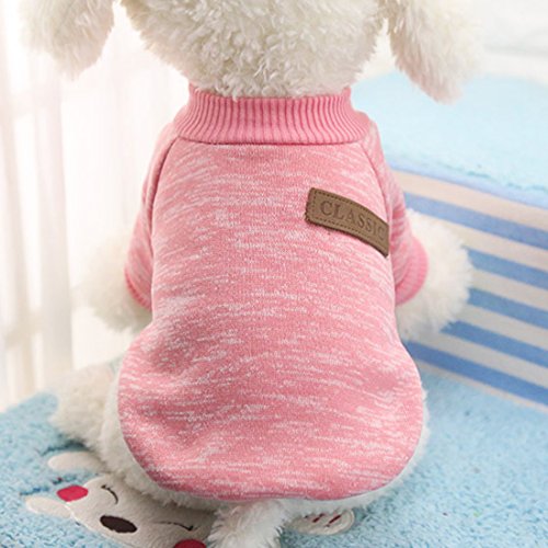 Idepet - Ropa para mascotas: jersey de forro polar para perros y gatos, XS, Rosa