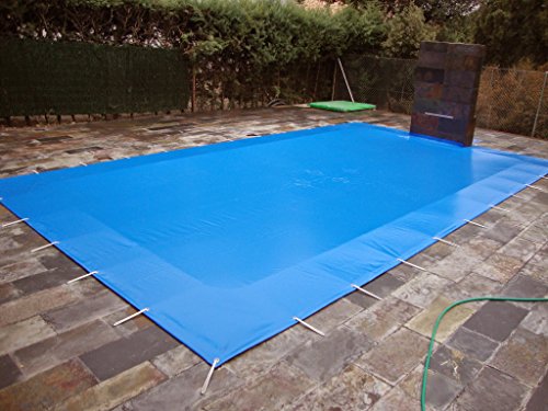 International Pool Protection Cubierta de Piscina Invierno de 8,90x4,90metros. (En una Piscina de 8,60x4,60 Metros la Lona cubriría 15cm sobre la Piedra de coronación de la Piscina). Color Azul/Negro