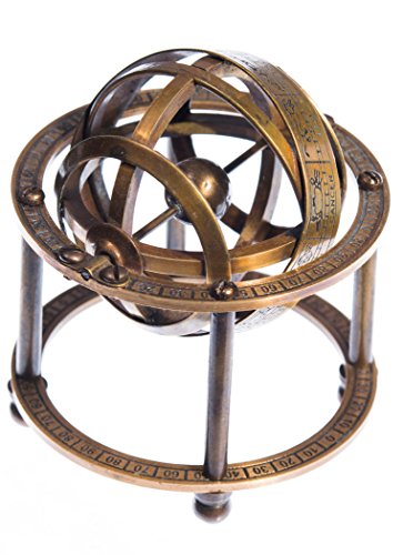 JapanAttitude - Esfera armilar de latón astronomía, 9 cm, estilo vintage pirata Steampunk Globe