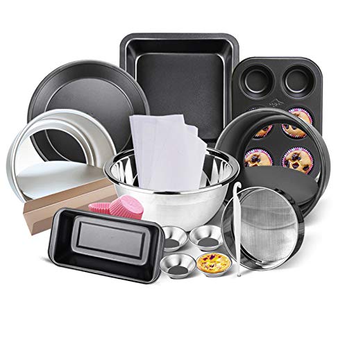 Juego De Bandeja para Hornear - Acero Al Carbono Antiadherente Juego De Cocina para Hornear Horno con Moldes para Pasteles Redondos/Cuadrados, Sartén para Pan, Sartén para Pizza Juego De Bandeja para Hornear - Acero Al Carbono Antiadherente Juego De Cocina para Hornear Horno con Moldes para Pasteles Redondos/Cuadrados, Sartén para Pan, Sartén para Pizza