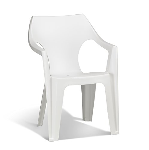 Keter - Silla de jardín exterior Dante High Back, Color blanco