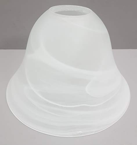 Lámpara de cristal E27, pantalla de lámpara, lámpara colgante, cristal de repuesto, forma de campana, color alabastro blanco, diámetro de 16,5 cm